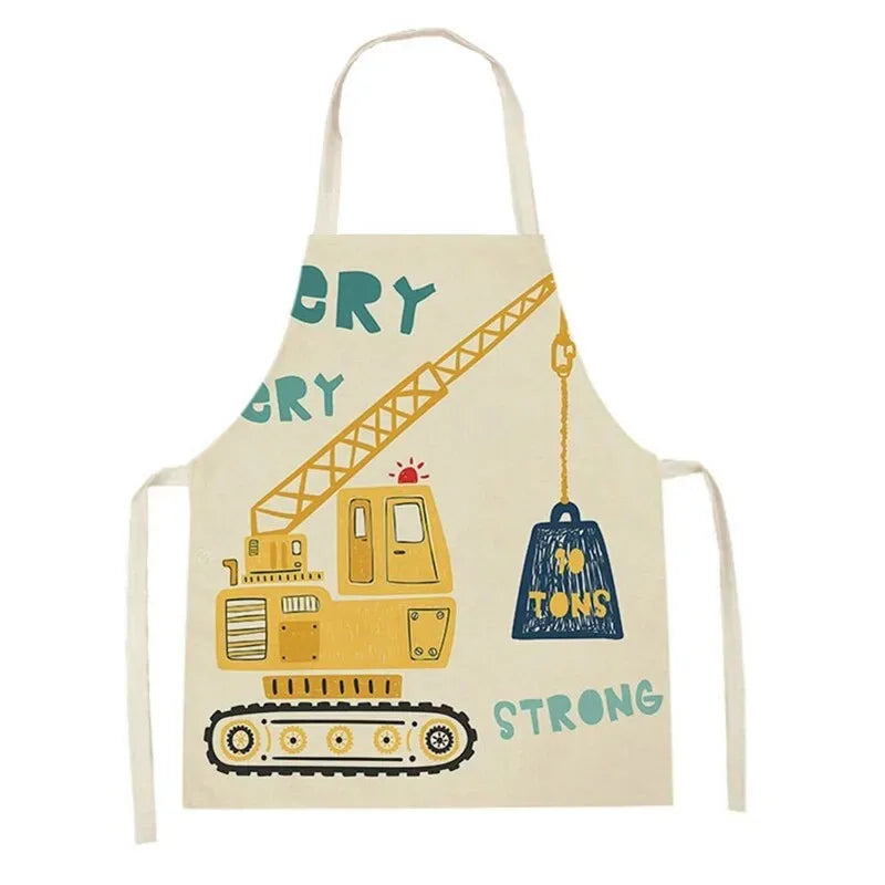 Kids Cotton-Linen Cooking Apron – Adjustable Toddler Chef Apron for Kitchen, Arts & Crafts - Jordilair