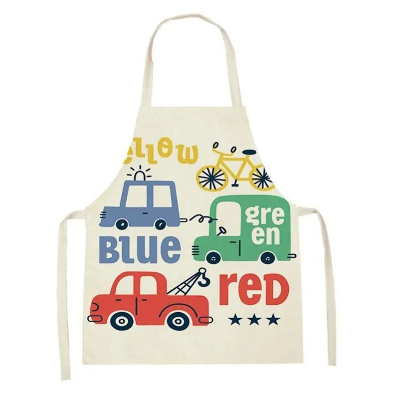 Kids Cotton-Linen Cooking Apron – Adjustable Toddler Chef Apron for Kitchen, Arts & Crafts - Jordilair
