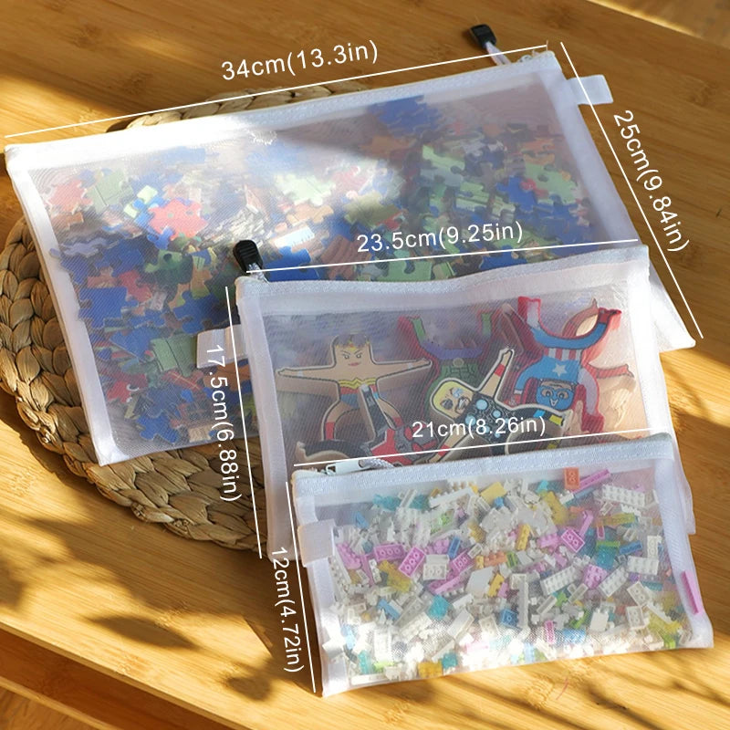 Toy Storage Bags for Kids – Puzzle, Craft & Small Toy Organizer (Nylon, Zip Closure) - Jordilair