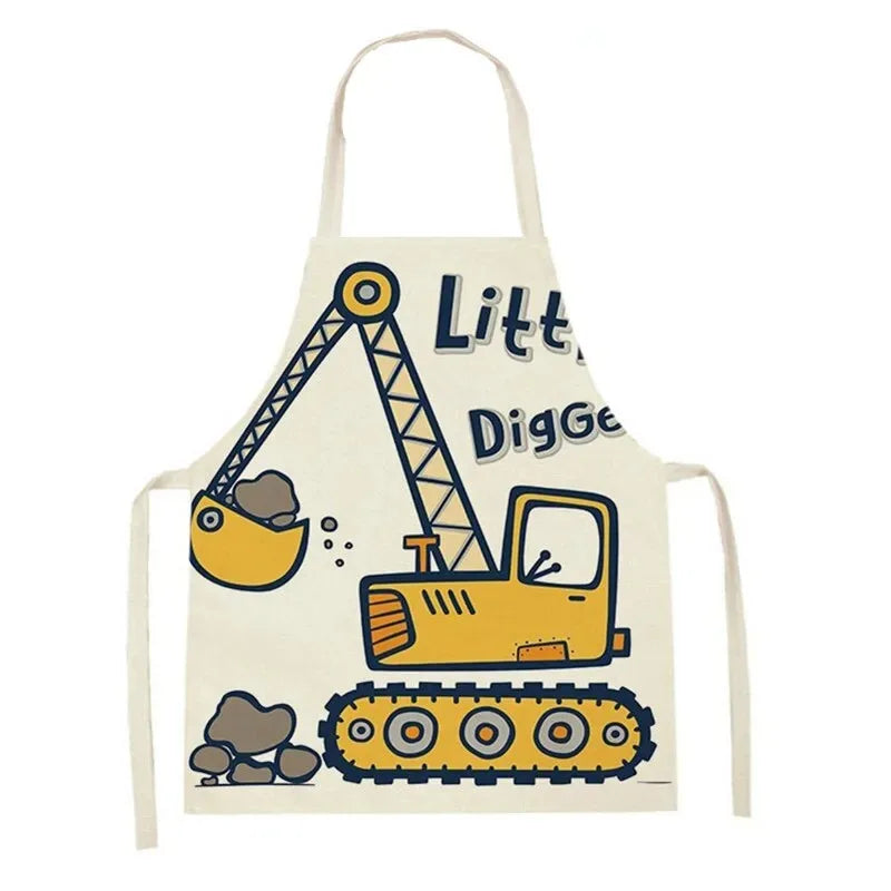 Kids Cotton-Linen Cooking Apron – Adjustable Toddler Chef Apron for Kitchen, Arts & Crafts - Jordilair