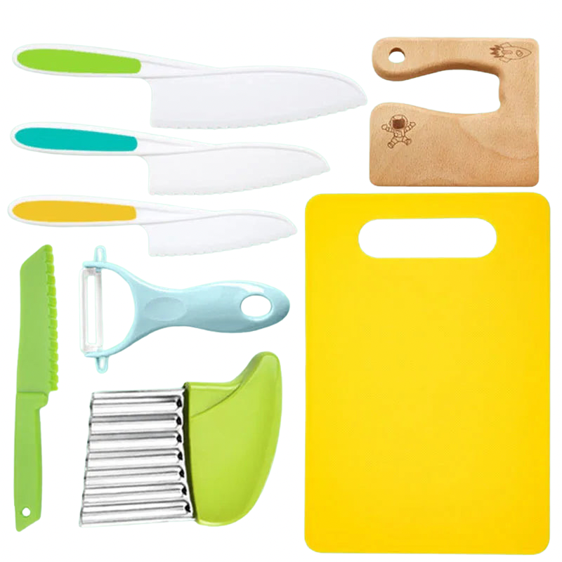 Kids Safe Kitchen Helper Cooking Set – Montessori Cooking Knives for Toddlers - Jordilair