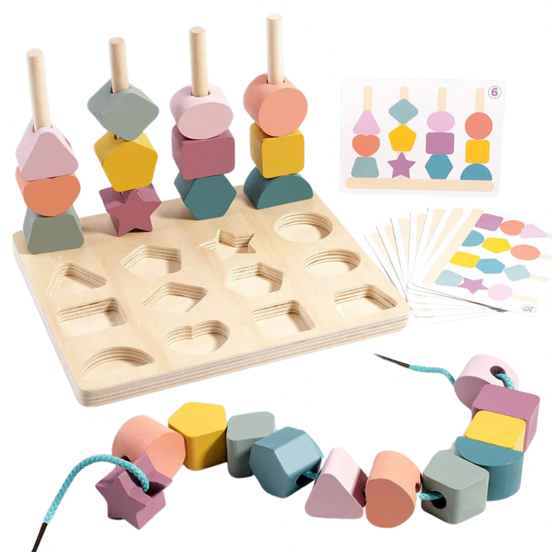 Montessori Wooden Color & Shape Matching Puzzle – Fine Motor Skills Toy for Toddlers & Preschoolers - Jordilair