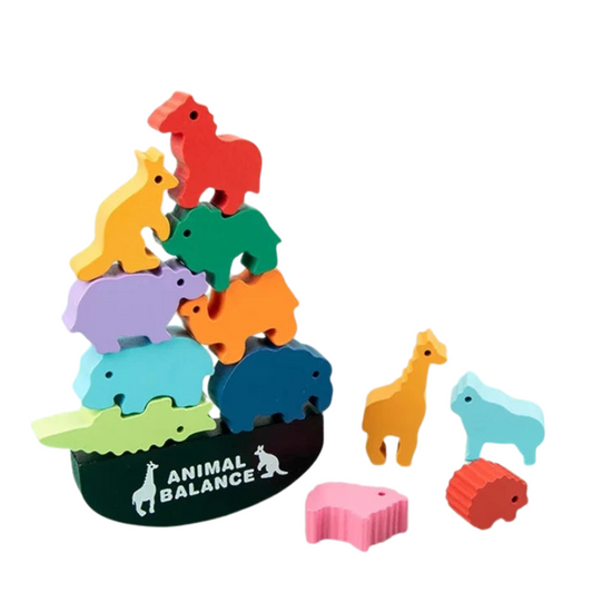 Wooden Stacking Toy – Montessori Animal or Dinosaur Balance Game - Jordilair