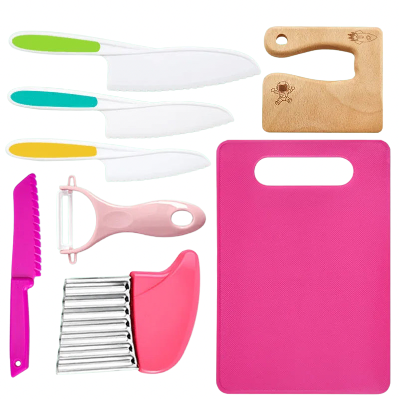 Kids Safe Kitchen Helper Cooking Set – Montessori Cooking Knives for Toddlers - Jordilair
