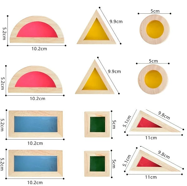 Rainbow Acrylic Wooden Stacking Blocks – Color Mixing & Light Table Toy for Kids - Jordilair