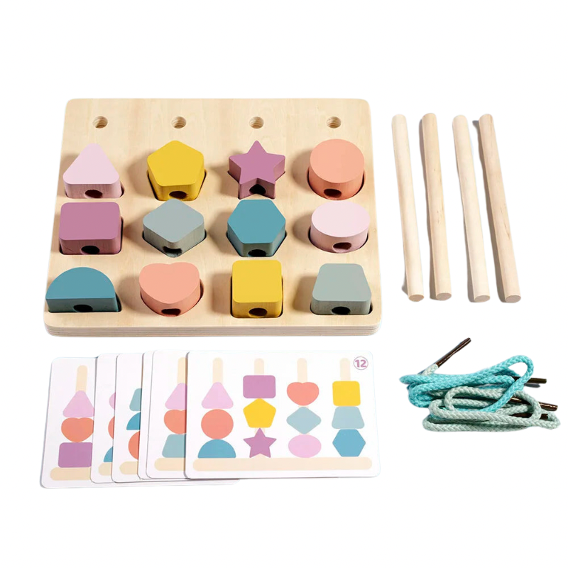 Montessori Wooden Color & Shape Matching Puzzle – Fine Motor Skills Toy for Toddlers & Preschoolers - Jordilair