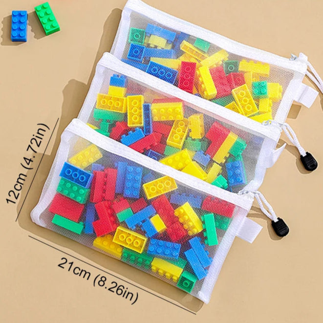 Toy Storage Bags for Kids – Puzzle, Craft & Small Toy Organizer (Nylon, Zip Closure) - Jordilair