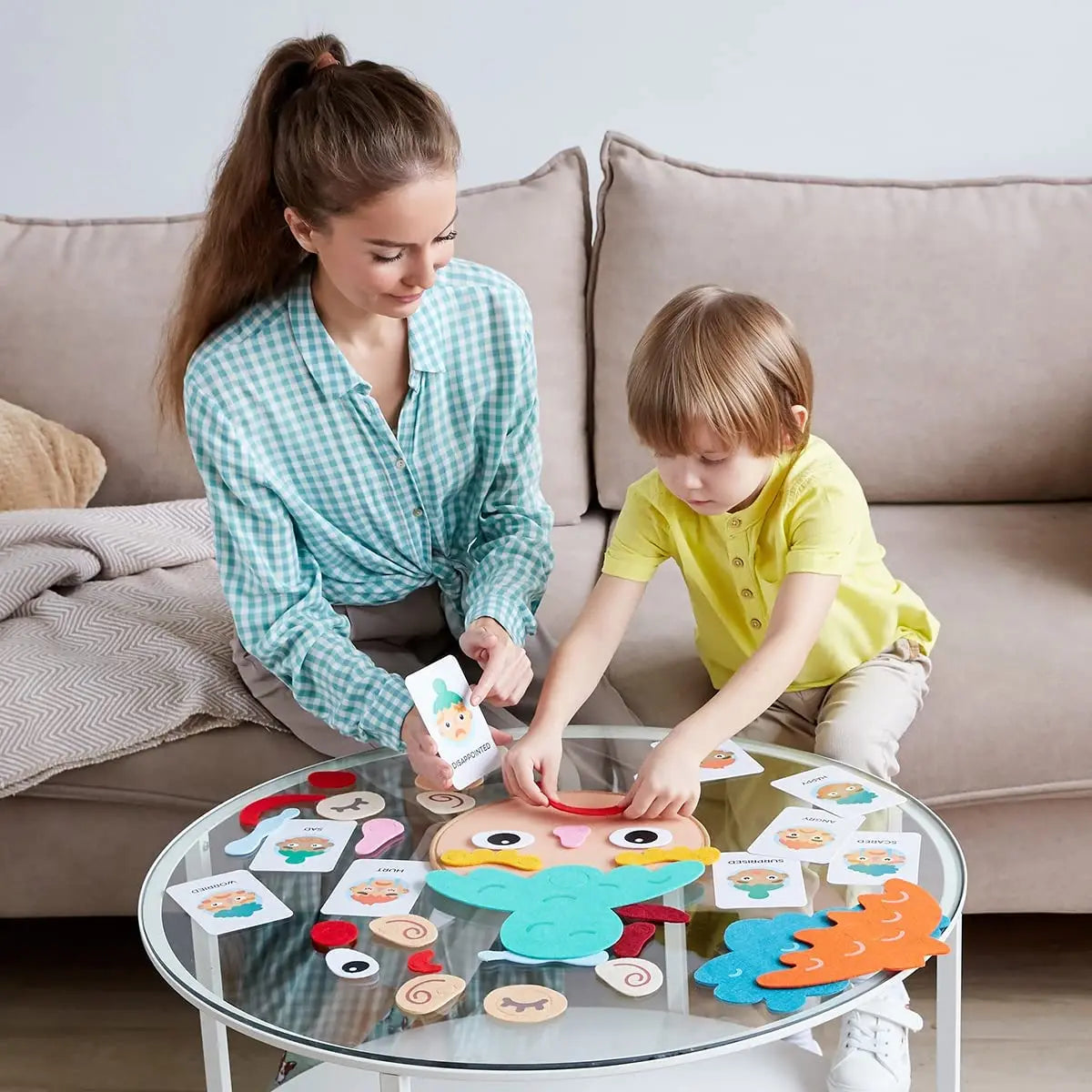 Montessori Emotions Toy – Create-a-Face Felt Game for Feelings & Expression - Jordilair