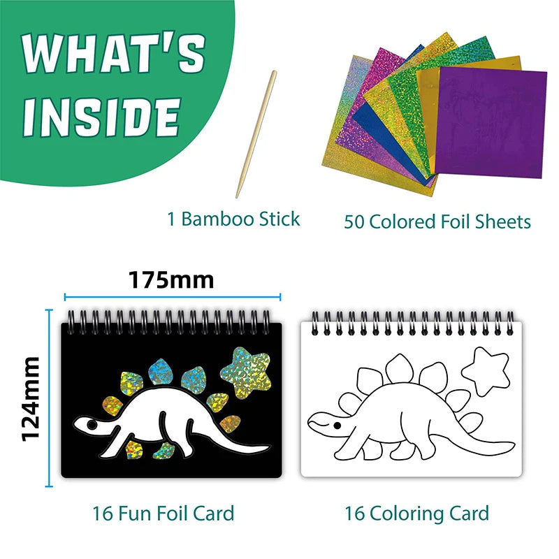 Kids Foil Art Craft Kit – Mess-Free Creative Fun for Ages 3+ - Jordilair