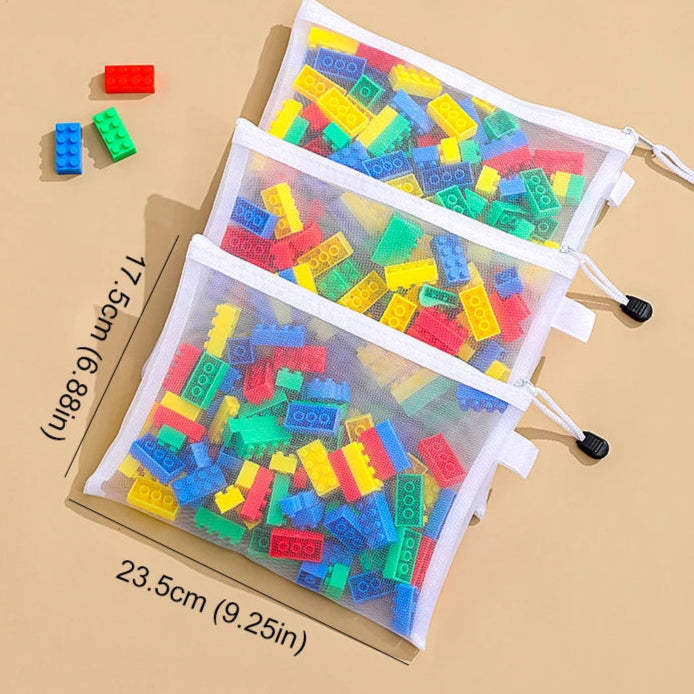 Toy Storage Bags for Kids – Puzzle, Craft & Small Toy Organizer (Nylon, Zip Closure) - Jordilair