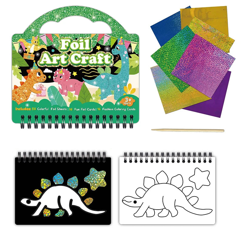 Kids Foil Art Craft Kit – Mess-Free Creative Fun for Ages 3+ - Jordilair