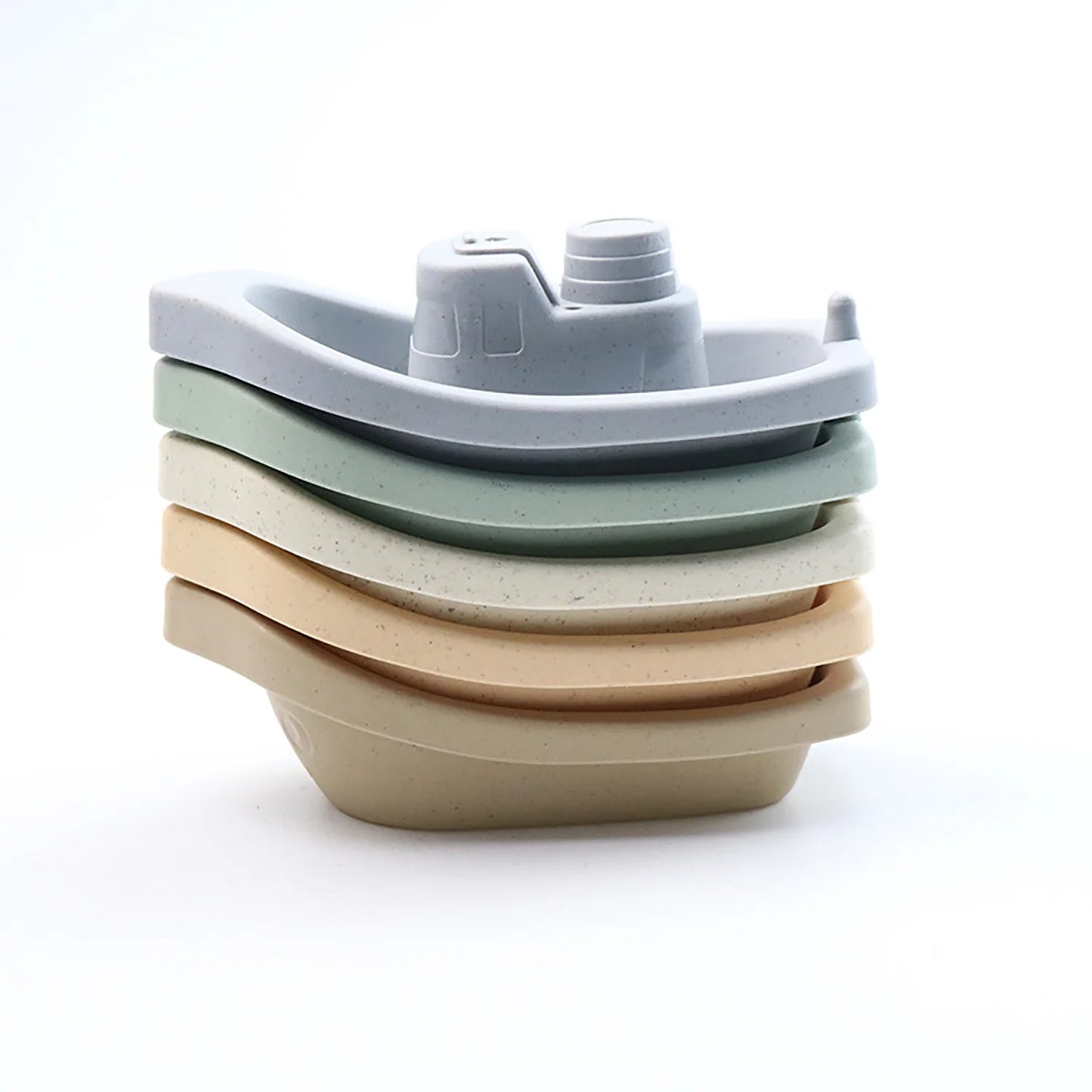 Neutral tone bath boat kids stacking toy 