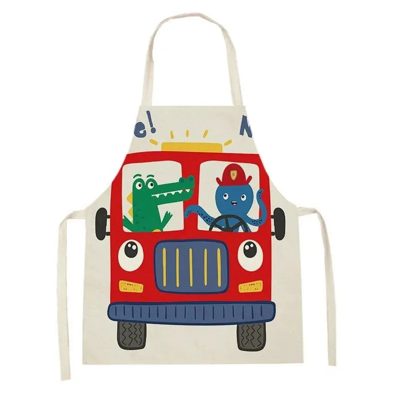 Kids Cotton-Linen Cooking Apron – Adjustable Toddler Chef Apron for Kitchen, Arts & Crafts - Jordilair