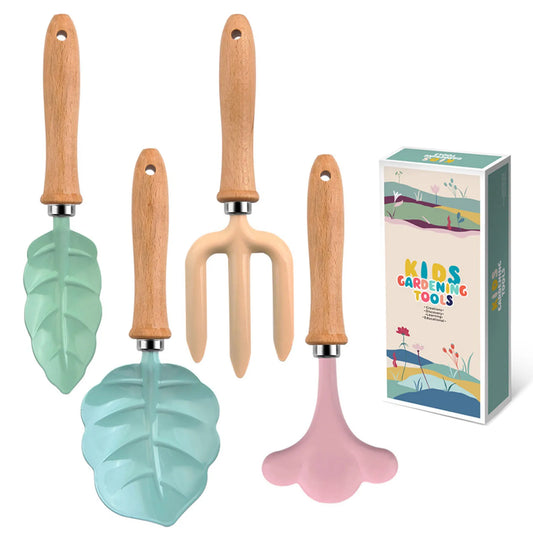 Little Gardener Kids Tool Set – Mini Garden Shovel, Rake & Fork with Wooden Handles for Outdoor Planting & Digging - Jordilair