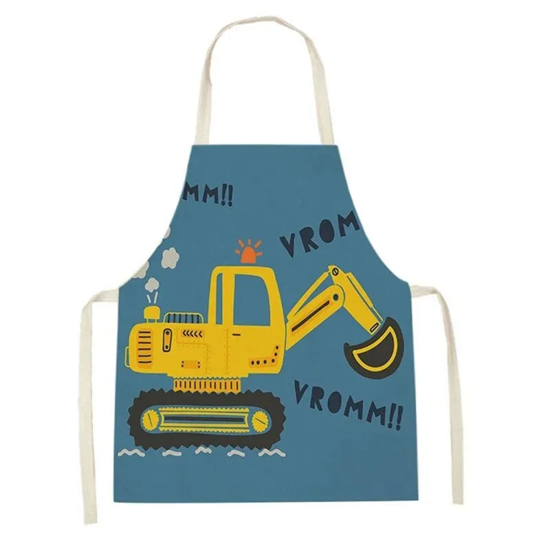 Kids Cotton-Linen Cooking Apron – Adjustable Toddler Chef Apron for Kitchen, Arts & Crafts - Jordilair