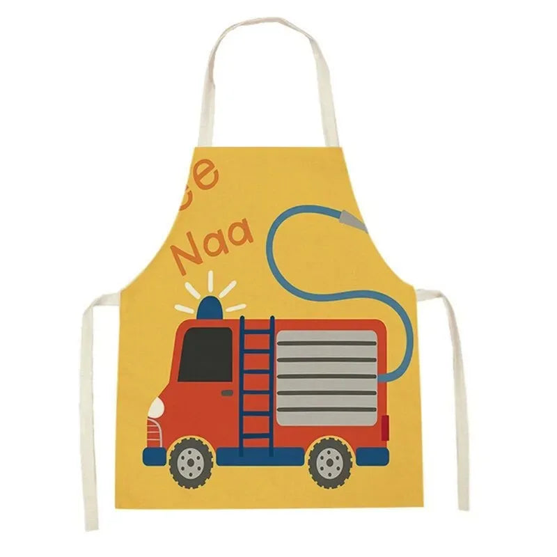 Kids Cotton-Linen Cooking Apron – Adjustable Toddler Chef Apron for Kitchen, Arts & Crafts - Jordilair