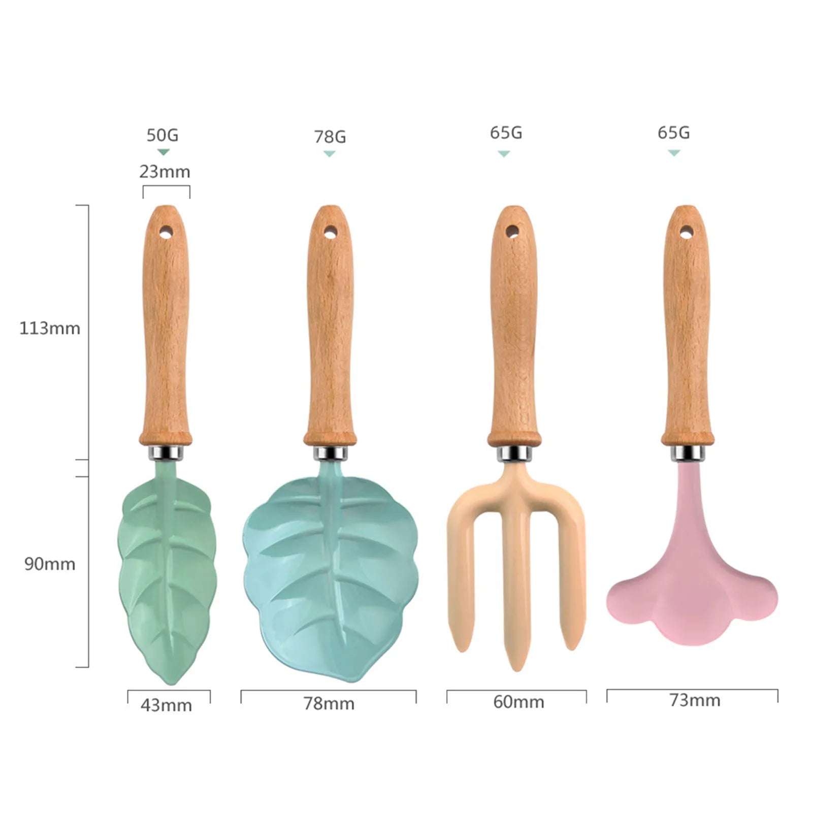 Little Gardener Kids Tool Set – Mini Garden Shovel, Rake & Fork with Wooden Handles for Outdoor Planting & Digging - Jordilair