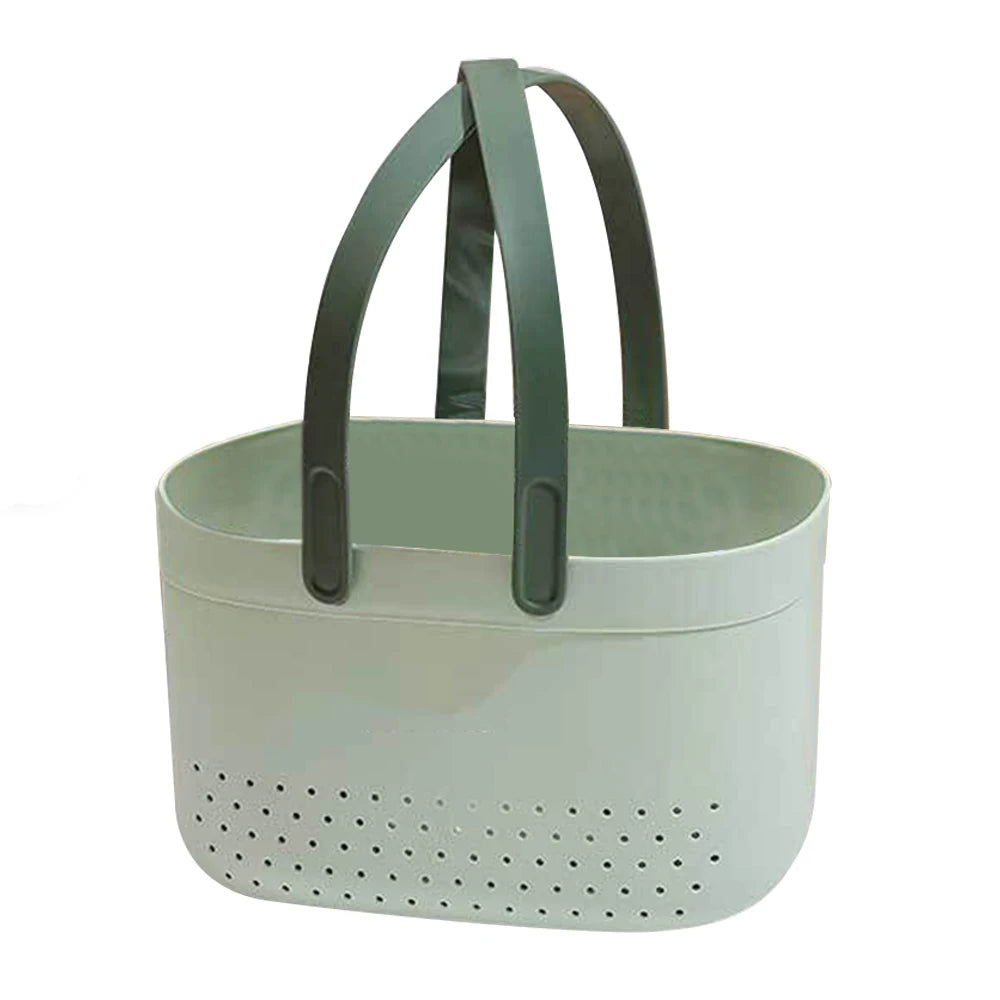 Modern bath toy storage basket green