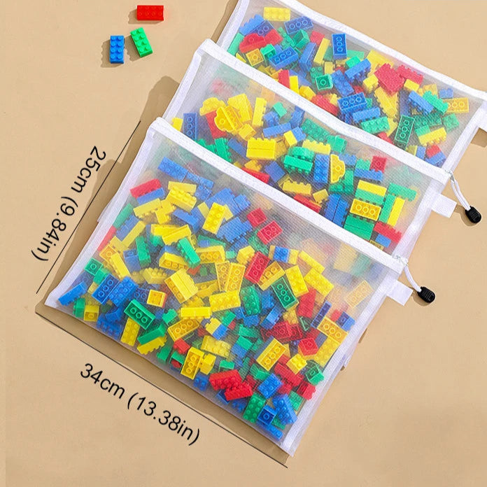 Toy Storage Bags for Kids – Puzzle, Craft & Small Toy Organizer (Nylon, Zip Closure) - Jordilair