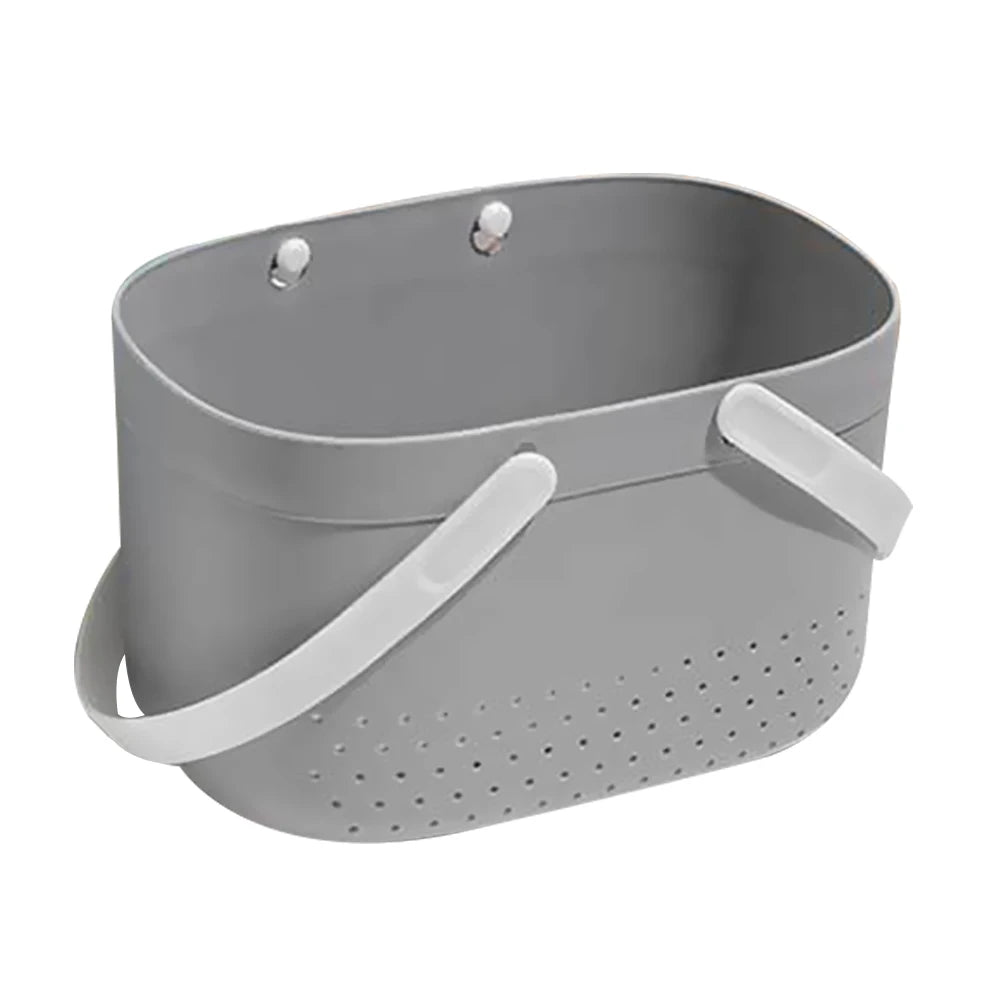 Modern bath toy storage basket grey