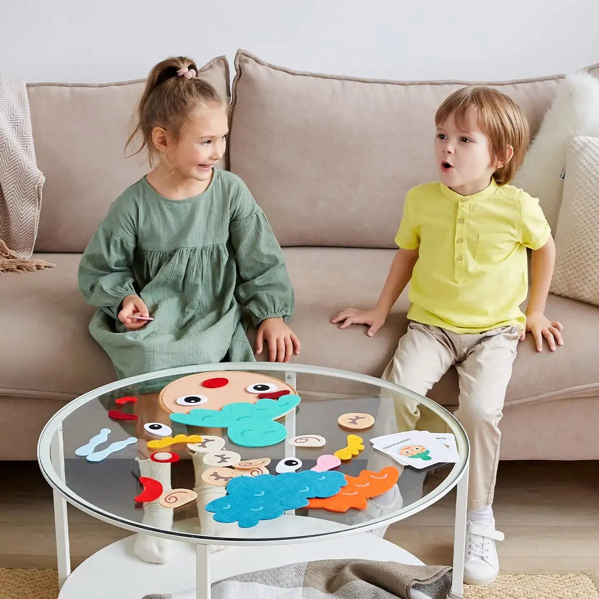 Montessori Emotions Toy – Create-a-Face Felt Game for Feelings & Expression - Jordilair